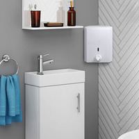 Distributeur de savon liquide en mousse mural H6, design à 90 degrés, manuel, en plastique ABS, 500 ml, avec pompe tactile, blanc