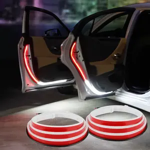 Araba kapı açma uyarı led'i ışıklar şerit karşılama dekor lambası şerit Anti arka uç çarpışma güvenliği evrensel araba kapı lambası