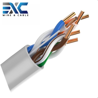 Câble Ethernet blindé Cat5e EXC Wholesale FTP 305m 1000ft CCA avec gaine PVC pour réseau intérieur
