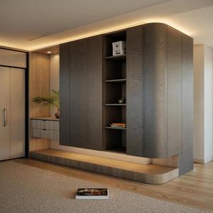 Mueble <span class=keywords><strong>de</strong></span> Almacenamiento <span class=keywords><strong>de</strong></span> <span class=keywords><strong>Zapatos</strong></span> con Iluminación LED e Inducción, con Zonas Separadas <span class=keywords><strong>para</strong></span> Casa <span class=keywords><strong>de</strong></span> Vacaciones, Autoalimentación, Recibidor y Espacio <span class=keywords><strong>de</strong></span> Descanso - Product Image 1