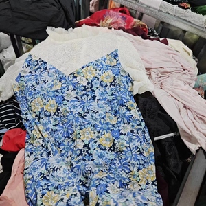 Vestido de Gasa Vintage de Primera Calidad, Cuello Alto a la Moda, Ropa de Mujer de Seda Usada, Guardarropa de Verano de <span class=keywords><strong>Segunda</strong></span> <span class=keywords><strong>Mano</strong></span>, MOQ 45 kg - Product Image 5