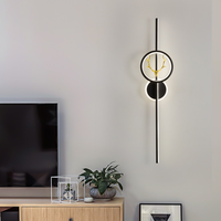 Lampe murale moderne de luxe légère de style nordique, lampe murale LED minimaliste à bande longue pour tête de lit de chambre à coucher, grille de fond de mur
