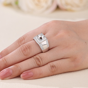 Usine directe de haute qualité or blanc 18 carats pierre naturelle semi-montée pour bague de fiançailles pour hommes certifiés pour mariage et fête - Product Image 2