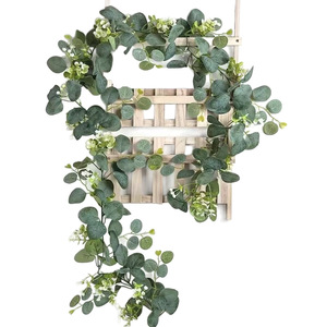 Guirlande d'eucalyptus artificiel transfrontalière 50 mètres en soie pour décoration extérieure, maison et accessoires de mariage - Product Image 5