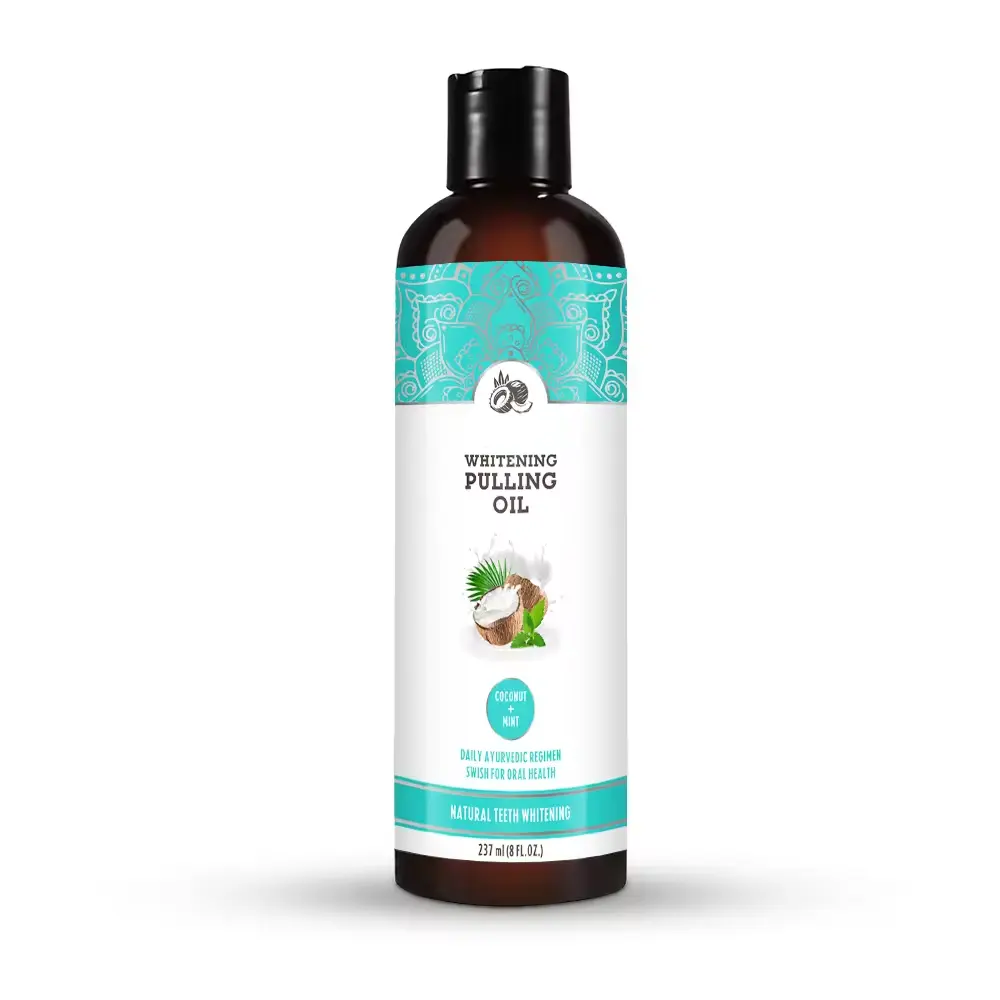 Daily Use Oral Oil Pulling With Coconut & Peppermint Oil Natural Alcohol Mouthwash
