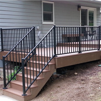 Balustrade verticale en aluminium noir mat, résistante aux intempéries et à la rouille, pour terrasse, véranda, balcon de villa, garde-corps de sécurité en aluminium