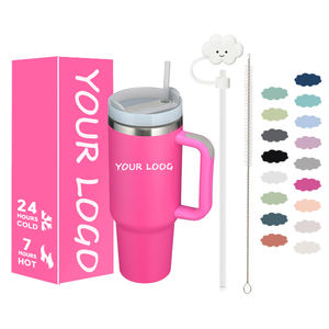 Vaso Térmico Personalizable RTS de 40 oz, Taza de Viaje de Acero Inoxidable de Doble Pared con Asa, Tapa y Pajita, Opción de Logotipo Disponible - Product Image 1