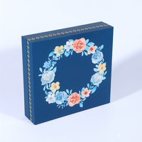 Boîtes d'emballage en papier rigide personnalisées, motif floral, laminage mat, gaufrage pour chocolat, sushi, bonbons, macarons, emballage cadeau