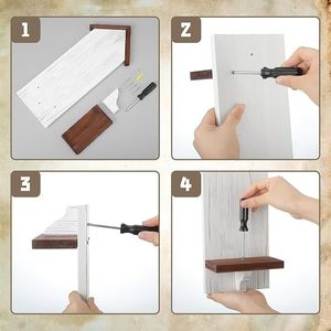 Wooden <b>Wall</b> <b>Mounted</b> <b>Shelf</b> Candle Holder Irregular Shape Living Room Decor Float Design - Product Image 3
