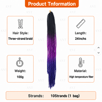 Tresses torsadées sénégalaises au crochet à la main, 3 brins, extensions de cheveux pour femmes noires, aspect naturel, toutes occasions