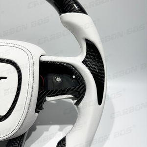 Volant LED en cuir blanc forgé en fibre de carbone pour <span class=keywords><strong>Dodge</strong></span> Challenger <span class=keywords><strong>SRT</strong></span> Charger Hellcat Grand Cherokee Intérieur automobile - Product Image 3