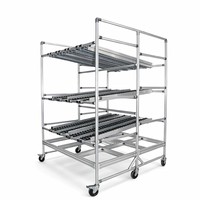 Étagère mobile à flux gravitaire pour matériaux, en aluminium sur mesure, pour stockage latéral sur ligne de production