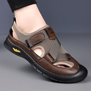 รองเท้าแตะแบบสวมสำหรับผู้ชาย ระบายอากาศได้ดี พื้นยาง น้ำหนักเบา ใส่สบาย เหมาะสำหรับใส่ลำลอง เดินชายหาด และกิจกรรมกลางแจ้ง - Product Image 1