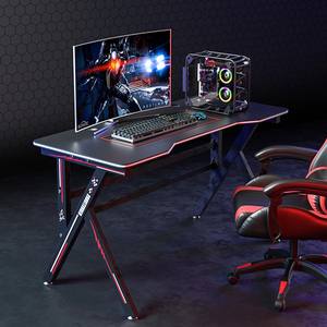 Bas prix personnalisé logo mesas de gamers bureau de jeu poste de travail peut ajouter rgb table de jeu noir table de joueur <span class=keywords><strong>PC</strong></span> ordinateur de bureau - Product Image 2
