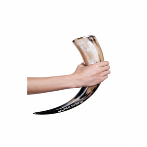 แตรสำหรับดื่มไวกิ้งทำจากธรรมชาติเป็นมิตรต่อสิ่งแวดล้อมดีไซน์รูปสัตว์รูปควาย - Product Image 1