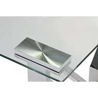 Table basse en acier et verre 130x70x45 finition chromée