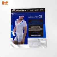 Emballage en Mylar personnalisé de qualité supérieure avec fermeture éclair YinYang, fenêtre transparente, sac à trois côtés scellés pour t-shirts, chaussettes, sous-vêtements