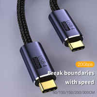 Livraison rapide Câble de charge USB4 USB-C à USB-C PD 100W 20Gbps 8K 60Hz Câble Disponible en 0.5m/1m/1.5m/2m pour iPhone et iPad