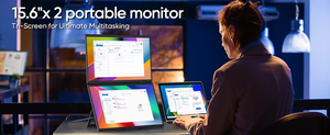 Moniteur portable à double écran pliable à 360 degrés de 18,5 pouces 1080P pour ordinateur portable - Product Image 6
