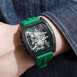 <b>Chronograph</b> <b>Automatic</b> Skeleton Mechanical Men Wrist Watch - Product Image 4