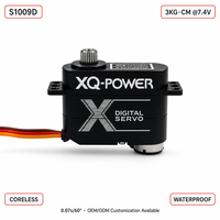 Moteur Servo Numérique Micro Sans Noyau XQ-S1009F 3kg, Profil Bas, Étanche, Engrenage en Aluminium, 7.4V, pour Avion RC, Vente en Gros OEM XQ Metal