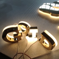 Letras LED Retroiluminadas de Acero Inoxidable Personalizadas, Letrero Acrílico 3D Iluminado, Letrero Publicitario con Luz para Fachada de Tienda