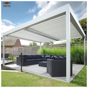 Pergola bioclimatique, pergola extérieure en aluminium avec lames orientables, auvent, kiosque de jardin. - Product Image 1