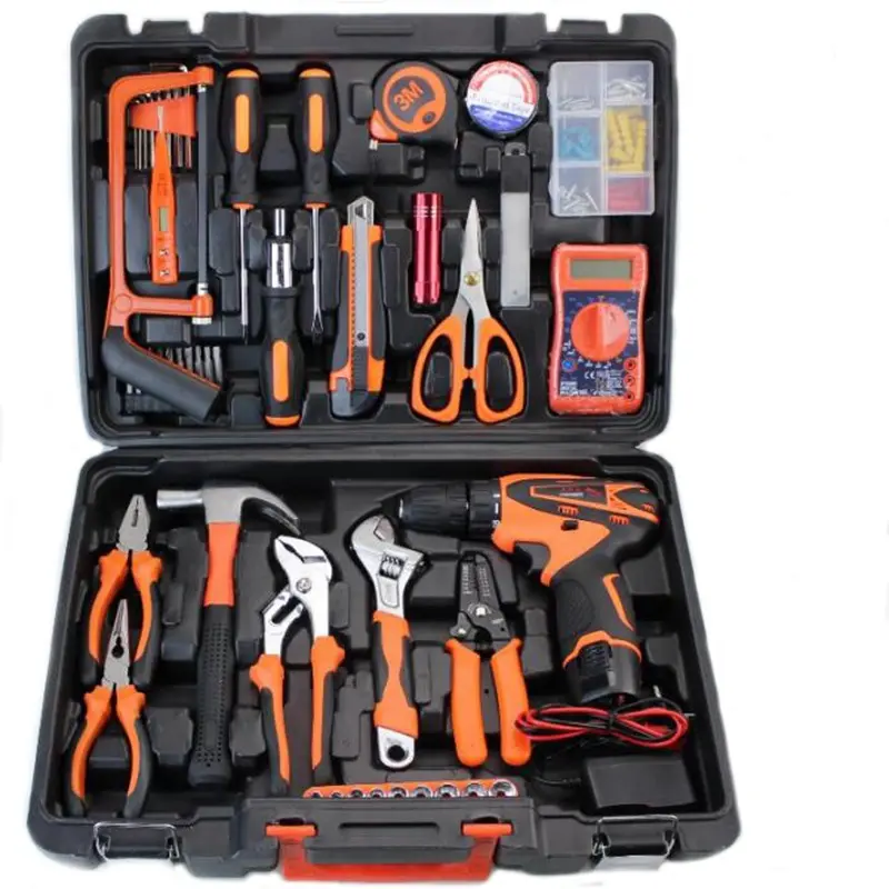 Factory Wholesale Household Hardware Tool Combination Set Vehicle Repair Tools Electric Drill Impact Drill Set