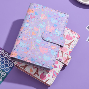 2025 nouveau <span class=keywords><strong>Paris</strong></span> coeur budget planificateur <span class=keywords><strong>luxe</strong></span> 6 anneaux en cuir PU liant feuilles mobiles A6 étanche Budget classeur avec enveloppes <span class=keywords><strong>de</strong></span> trésorerie - Product Image 6