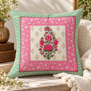 Coussins décoratifs en coton, impression traditionnelle faite à la main, respirants, doux, pour la décoration moderne de la maison, des hôtels et des chambres. - Product Image 1