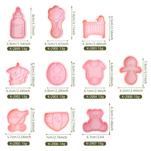 <span class=keywords><strong>Emporte</strong></span>-pièces en plastique écologique série bébé <span class=keywords><strong>biberon</strong></span> 3D dessin animé bricolage argile poussette imprimé Biscuit - Product Image 6