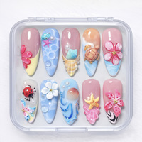 Faux ongles 3D à presser, 30 pièces, vente en gros, avec breloques décoratives et motifs sculptés, fournitures pour salons, fournisseur direct d'usine