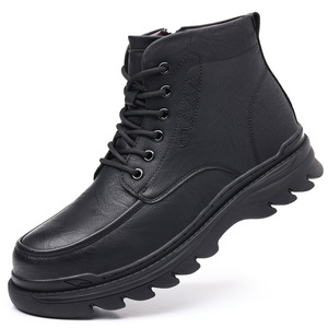 Men's Winter Warm Cotton Leather Martin Boots Thickening Anti-Slip Outdoor Work Shoes High Top Casual Boots - Product Image 4