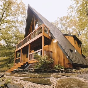 Petite maison moderne en bois préfabriquée de luxe à faible coût en acier Chambre à coucher pour hôtel Villa Bureau Appartement Maison triangulaire unique - Product Image 5