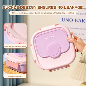 Boîte à lunch <span class=keywords><strong>bento</strong></span> personnalisée colorée YUEDISI, boîte à lunch pour enfants en acier inoxydable 18/8 avec couvercle en PP - Product Image 5