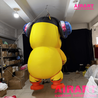 Mascotte de DJ Canard Gonflable de 3m de Haut pour Festival de Musique, Ballon Gonflable Canard Jaune Hip Hop pour Fête de Carnaval