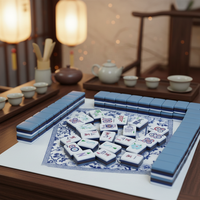 Table de Mahjong de Luxe Américaine Authentique à 4 Niveaux, Ensemble Complet avec 160 Tuiles, Moderne, Portable, en Acrylique, pour 4 Joueurs