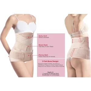 Elastic C Section Waist Pelvis Binder Tummy Bandit Corset Body Shaper 3 In 1 Postpartum Support Belt