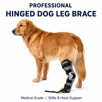 PETSGUARD Attelle de jambe réglable en métal pour chien, légère et durable, support de protection pour articulation du genou et du jarret, pour la récupération des blessures au ligament croisé avant (LCA), taille moyenne