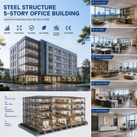 Bâtiment de bureaux en structure acier, conception modulaire résistante aux séismes, faible coût d'entretien, grande portée, bureau et laboratoire