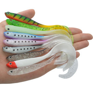 Leurre souple en silicone de qualité supérieure OEM 12,5 cm 5,5 g, type Grub, Minnow, Wobbler, Swimbait à queue en C pour la pêche en eau salée, au bar, en mer côtière et en haute mer - Product Image 4
