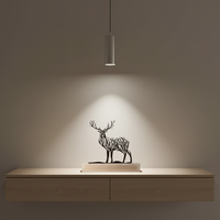 Ornement de cerf en métal style artistique européen et américain, motif arbre, noir, pour décoration de table de salon et de bureau