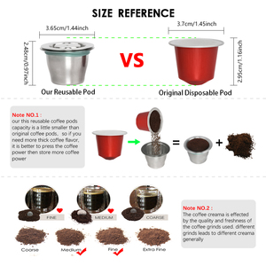 Cápsulas de Café Reutilizables Universales de Metal para Máquina de Café, Compatibles con <span class=keywords><strong>NESPRESSO</strong></span>, 1 Pod Wareset, Superventas - Product Image 2