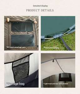 <span class=keywords><strong>Tente</strong></span> en polyester double couche à ouverture rapide imperméable et résistante au soleil pour 3-4 personnes pour une chambre un salon camping en été - Product Image 6