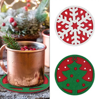 Sets de table ronds en feutre non tissé pour Noël, motif flocon de neige et sapin découpé, écologiques et résistants à l'huile, pour la décoration de table des fêtes