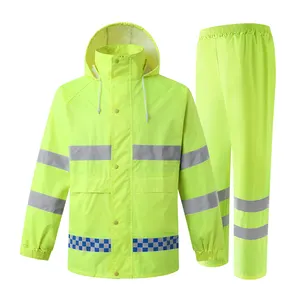 hi vis Reflective Sport Raincoat Men Waterproof Motorcycle Rain Jacket Poncho Rain Coat And Rain Pants Suit