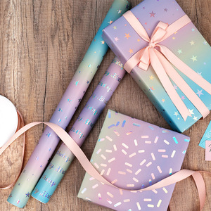 Laser-Plated Aluminum Gift Wrapping <b>Paper</b> Birthday Dot Star <b>Pattern</b> Metallized <b>Paper</b> Single Side Craft Gift Packaging - Product Image 3