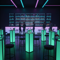 Table haute pliable personnalisée avec LED pour bar à cocktails et fêtes (TA101B)