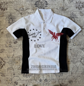 Camiseta Polo Unisex de Gran Tamaño con Estampado Gráfico DTG Pegasus de Alta Densidad, Lavado Ácido, Estilo Urbano, 100% Algodón, Tejido Piqué - Product Image 2