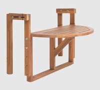 Table de balcon en bois, table pliante murale en bois massif pour l'extérieur, petite table à thé pliable, table à manger
